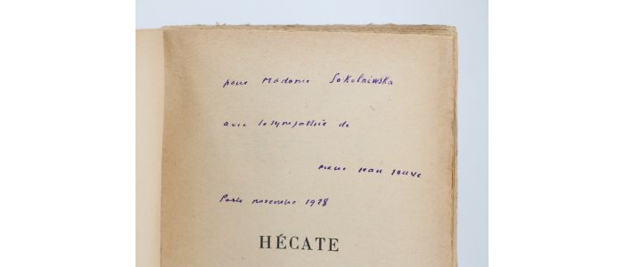 JOUVE : Hécate - Autographe, Edition Originale - Edition-Originale.com