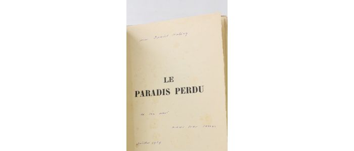 JOUVE : Le paradis perdu - Autographe, Edition Originale - Edition-Originale.com