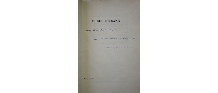 JOUVE : Sueur de sang - Libro autografato, Prima edizione - Edition-Originale.com
