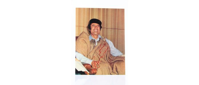 KADHAFI : Portrait photographique signé de Mouammar Kadhafi - Autographe, Edition Originale - Edition-Originale.com