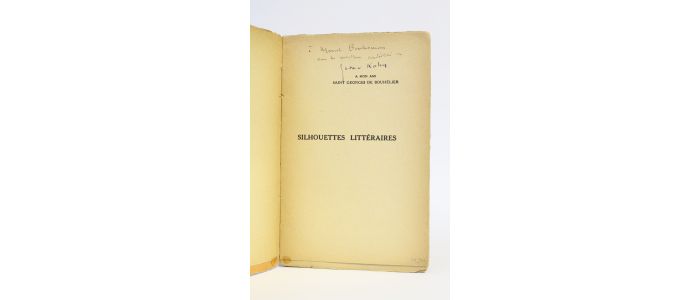 KAHN : Silhouettes littéraires - Libro autografato, Prima edizione - Edition-Originale.com
