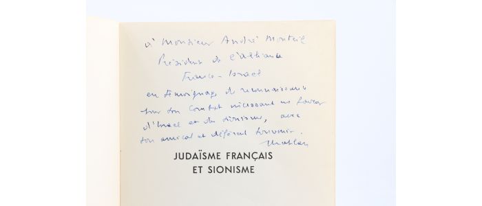 KAPLAN : Judaïsme français et Sionisme - Autographe, Edition Originale - Edition-Originale.com