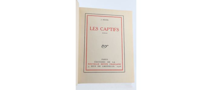 KESSEL : Les Captifs - Edition Originale - Edition-Originale.com