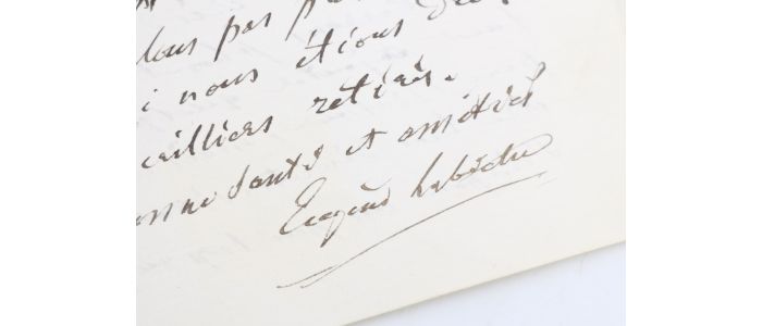 LABICHE : Lettre autographe datée et signée adressée au journaliste et librettiste Philippe Gille à propos de la création au théâtre de l'Assommoir d'Emile Zola : 