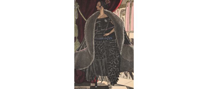 LANVIN : A l'opéra. Manteau et robe, pour le soir, de Jeanne Lanvin (pl.77, La Gazette du Bon ton, 1920 n°10) - Edition Originale - Edition-Originale.com