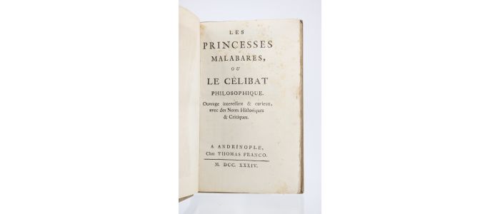 LONGUE : Les princesses Malabares, ou le célibat philosophique - Edition Originale - Edition-Originale.com