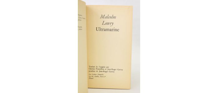 LOWRY : Ultramarine - Edition Originale - Edition-Originale.com