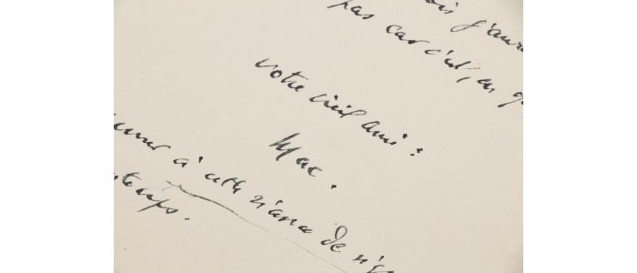 MAC ORLAN : Humoristique lettre autographe datée et signée au jeune poète artésien Roger Valuet à propos de ses prochains 70 printemps : 