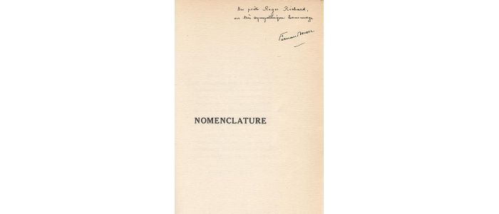 MARC : Nomenclature - Libro autografato, Prima edizione - Edition-Originale.com