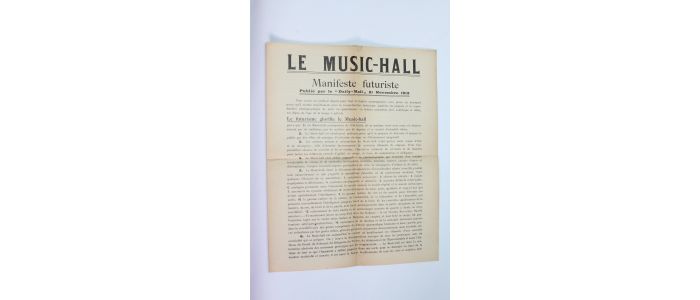 MARINETTI : Le music-hall - Manifeste futuriste - First edition - Edition-Originale.com
