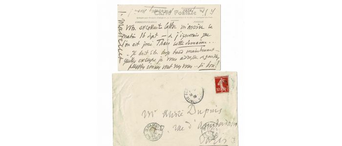 MASSENET : Carte postale autographe signée adressée à André Dupuis - Autographe, Edition Originale - Edition-Originale.com