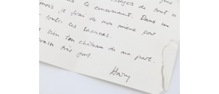 MATHEWS : Lettre autographe signée Harry adressé à son amie Claude Arthaud lui déclamant tout son désespoir d'être séparé d'elle - Signed book, First edition - Edition-Originale.com