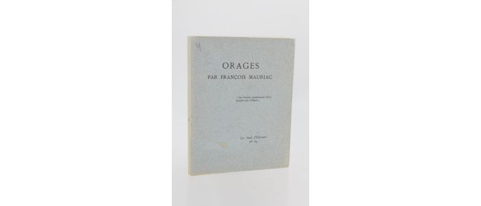 MAURIAC : Orages - First edition - Edition-Originale.com