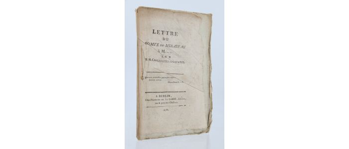 MIRABEAU : Lettre du comte de Mirabeau à M... sur MM Cagliostro et Lavater - Edition Originale - Edition-Originale.com
