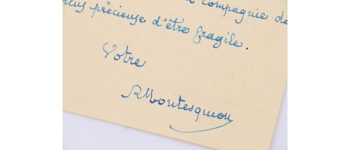 MONTESQUIOU : Lettre autographe signée de Robert de Montesquiou remerciant son bienveillant correspondant  - Autographe, Edition Originale - Edition-Originale.com