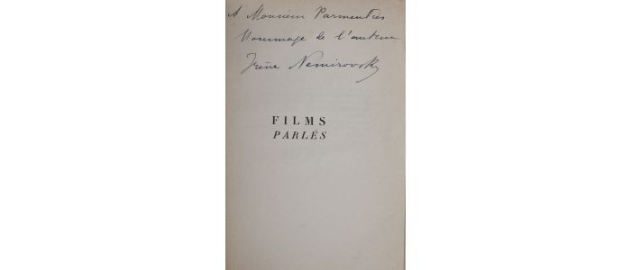 NEMIROVSKY : Films parlés - Libro autografato, Prima edizione - Edition-Originale.com