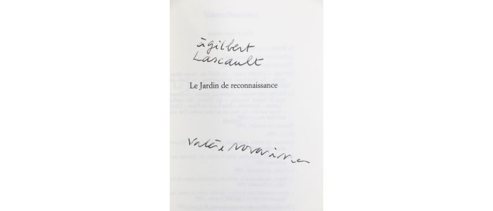 NOVARINA : Le jardin de reconnaissance - Signiert, Erste Ausgabe - Edition-Originale.com