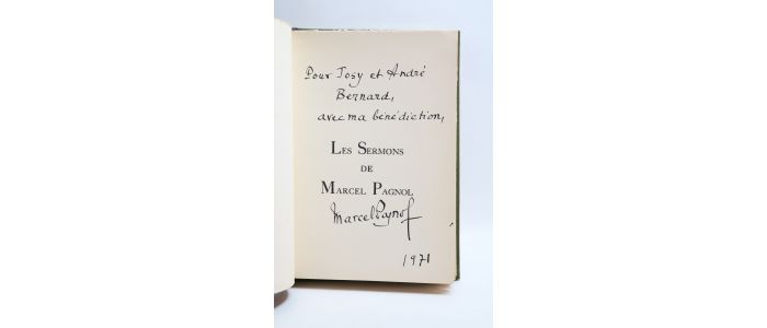PAGNOL : Les sermons de Marcel Pagnol - Signiert, Erste Ausgabe - Edition-Originale.com