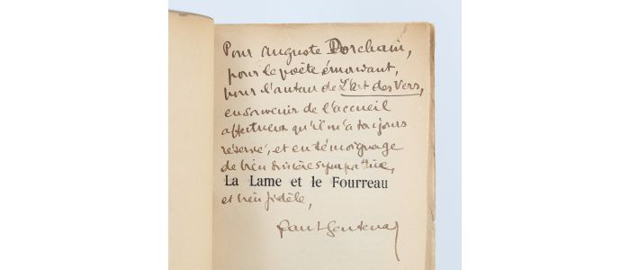 PAUL-SENTENAC : La lame et le fourreau - Autographe, Edition Originale - Edition-Originale.com