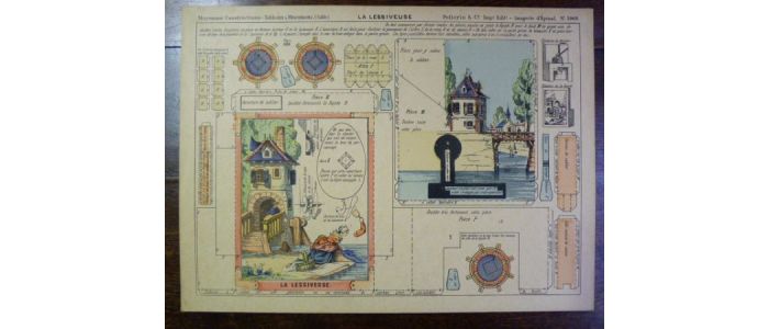 Moyennes constructions : La Lessiveuse. Imagerie d'Épinal Pellerin n°1008 - First edition - Edition-Originale.com