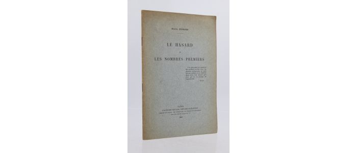 POIRIER : Le hasard et les nombres premiers - First edition - Edition-Originale.com