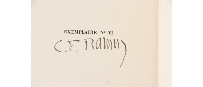 RAMUZ : Raison d'être - Autographe, Edition Originale - Edition-Originale.com