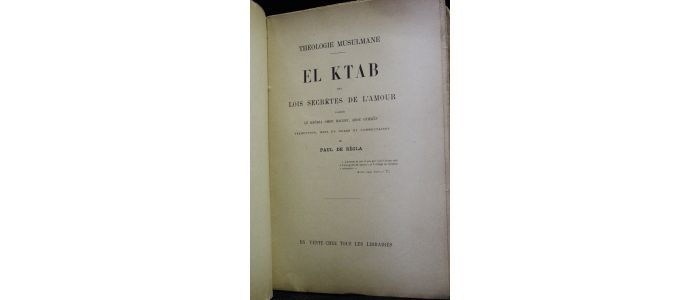 REGLA : El Ktab des lois secrètes de l'amour d'après le Khôdja Omer Haleby - Edition-Originale.com