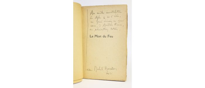 RENAITOUR : La mort du feu. Poèmes de l'année 1918 - Autographe, Edition Originale - Edition-Originale.com