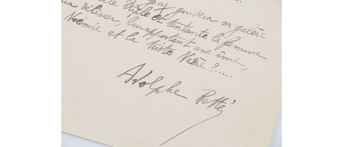 RETTE : Poème quatrain en alexandrin autographe signé intitulé 