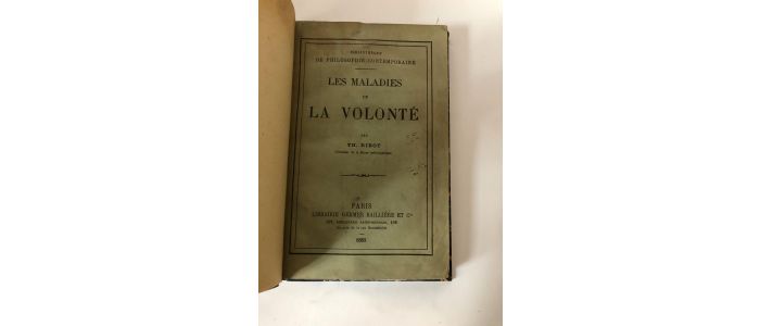RIBOT : Les maladies de la volonté - First edition - Edition-Originale.com
