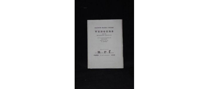 RILKE : Vergers suivis de quatrains valaisiens - First edition - Edition-Originale.com