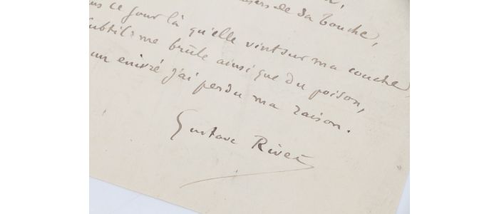 RIVET : Sonnet en alexandrin autographe signé intitulé 