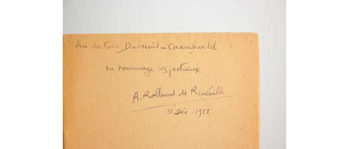 ROLLAND DE RENEVILLE : De l'adieu à l'oubli - Signed book, First edition - Edition-Originale.com