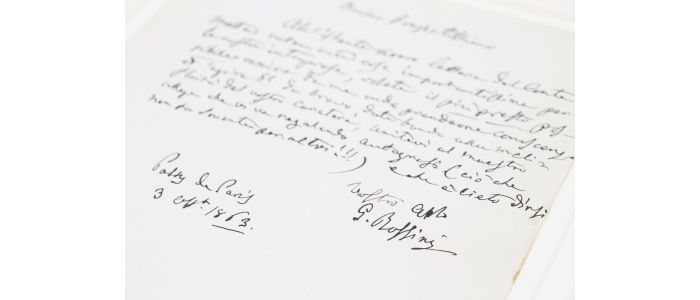 ROSSINI : Lettre autographe signé du compositeur Gioacchino Rossini à un très cher ami : 