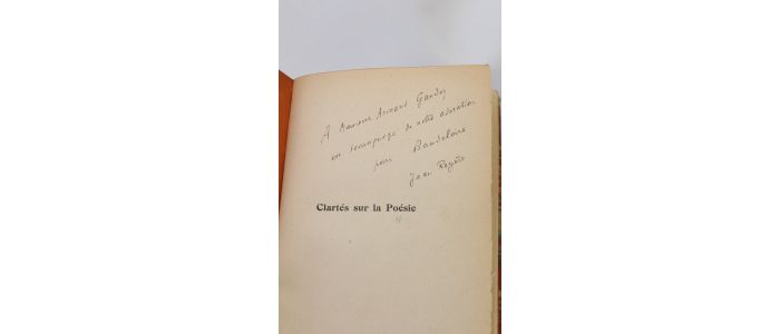 ROYERE : Clartés sur la poésie - Autographe, Edition Originale - Edition-Originale.com