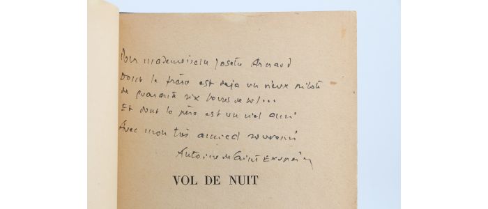 SAINT-EXUPERY : Vol de nuit - Signiert, Erste Ausgabe - Edition-Originale.com