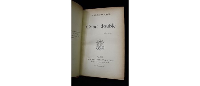 SCHWOB : Coeur double - Edition Originale - Edition-Originale.com