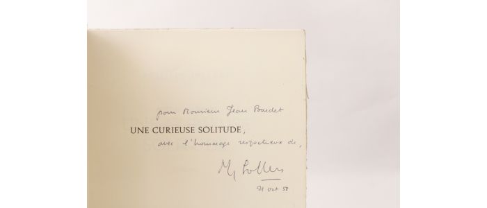 SOLLERS : Une curieuse solitude - Autographe, Edition Originale - Edition-Originale.com