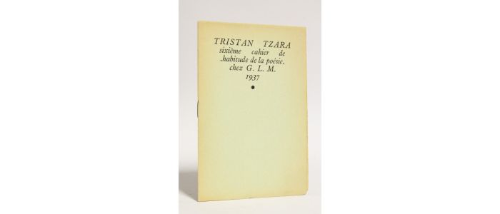 TZARA : Vigies. - In Sixième cahier de habitude de la poésie - First edition - Edition-Originale.com