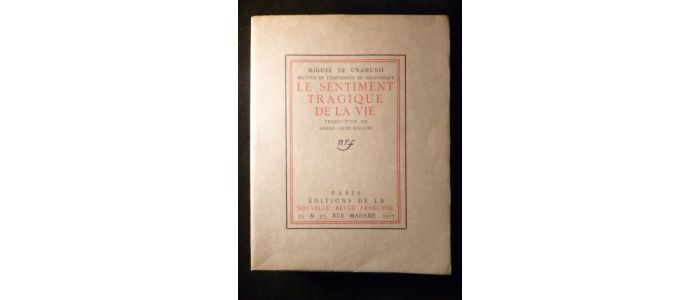 UNAMUNO : Le sentiment tragique de la vie - First edition - Edition-Originale.com