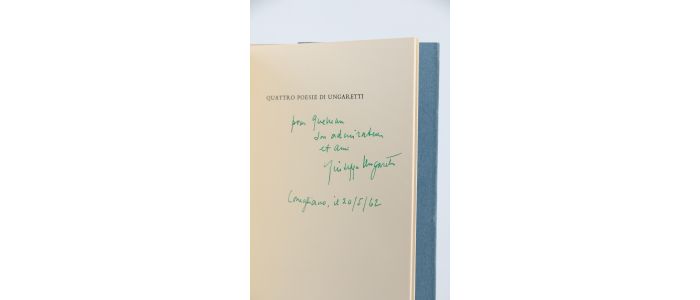UNGARETTI : Quattro poesie - Libro autografato, Prima edizione - Edition-Originale.com