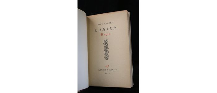 VALERY : Cahier B 1910 - Edition-Originale.com