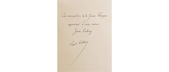 VALERY : La jeune Parque - Autographe - Edition-Originale.com