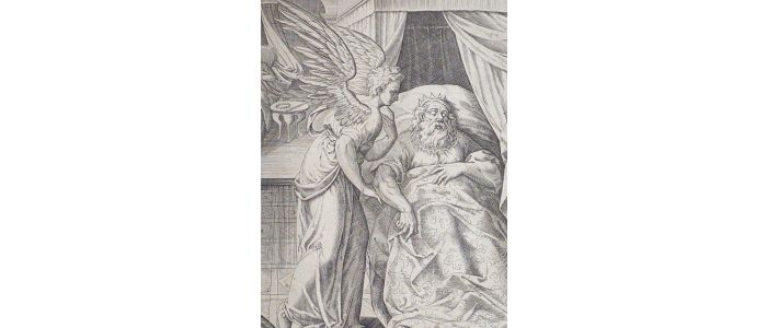 Angelus in somnis alia discedere terra Iussit, ad herodis nec remeare domum. (Math. 2.12). Gravure originale du XVIIe siècle - Prima edizione - Edition-Originale.com