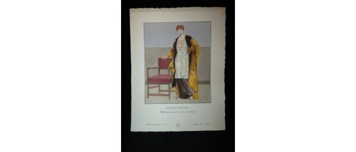 J'allais partir...Robe et manteau du soir de Chéruit. (La Gazette du Bon ton, n°2, Année 1914 - Planche 15 ) - Edition Originale - Edition-Originale.com