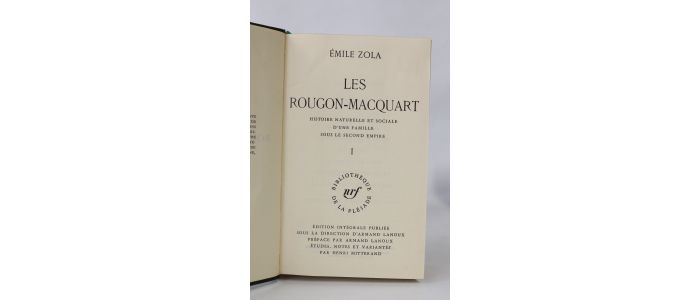 ZOLA : Les Rougon-Macquart. Volume I : La fortune des Rougon - La curée - Le ventre de Paris - La conquête de Plassans - La faute de l'abbé Mouret - First edition - Edition-Originale.com