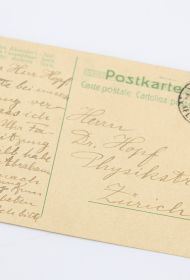 Carte postale autographe signée adressée au Professeur Ludwig Hopf