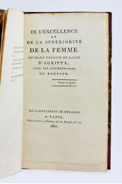 AGRIPPA  : De l'excellence et de la supériorité de la femme - First edition - Edition-Originale.com