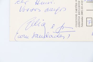 AMADO : Carte postale autographe datée et signée de Jorge Amado adressée à Alice Raillard, traductrice de ses ouvrages en français - Autographe, Edition Originale - Edition-Originale.com