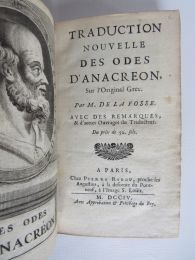 ANACREON : Traduction nouvelle des Odes d'Anacreon, sur l'original grec. Par M. de la Fosse - First edition - Edition-Originale.com